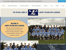 Tablet Screenshot of libertyfalconslacrosse.com